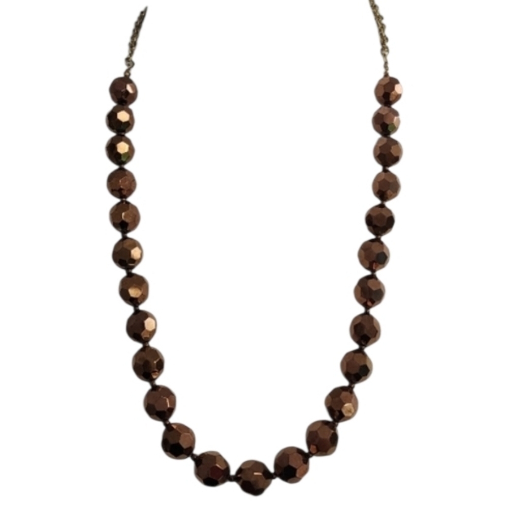 Chic Bronze Beaded Necklace